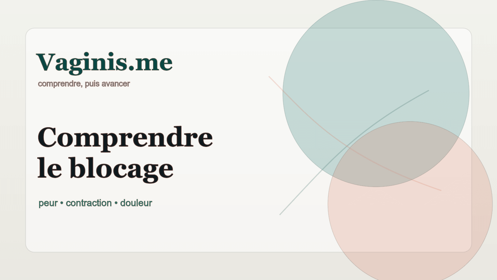 Illustration abstraite Vaginis.me pour comprendre le blocage vaginisme, peur, contraction et douleur.
